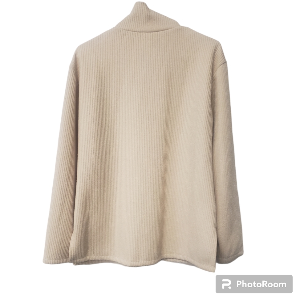 Zara Cream Ribbed Quarter-Zip Sweater Set - Picture 2 of 12
